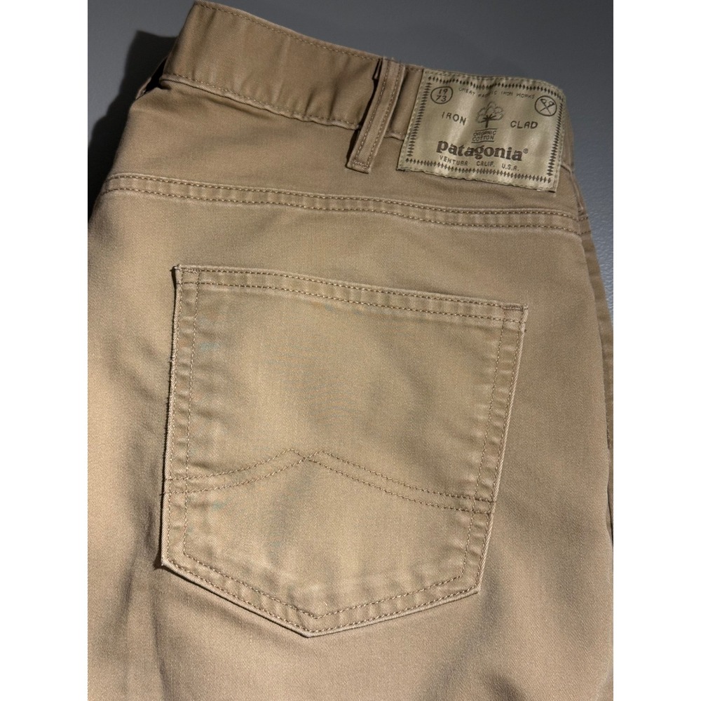 Patagonia Iron Clad Straight Leg Organic Cotton Twill Pants Mens 35x32 Tan 56490
